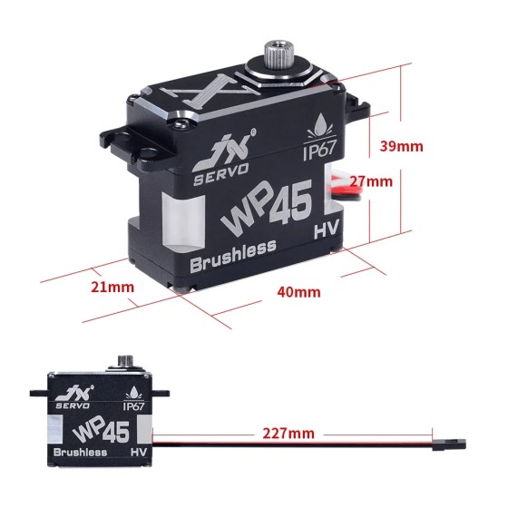 NEW JX WP45 45KG 8.4V 0.11sec IP67 Waterproof Steel Gear Aluminum Coreless High Quality Servo RC Truck Helicopter Robot SAVOX